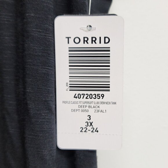 NEW Torrid 3 Muerte Classic Fit Super Soft Crew Neck Tank Black 3X 22 24 - Picture 9 of 10
